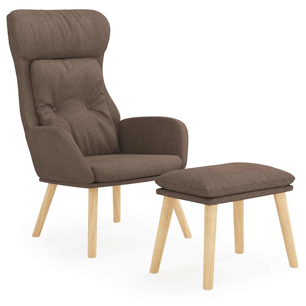 vidaXL Πολυθρόνα Relax Taupe Υφασμάτινη με Υποπόδιο