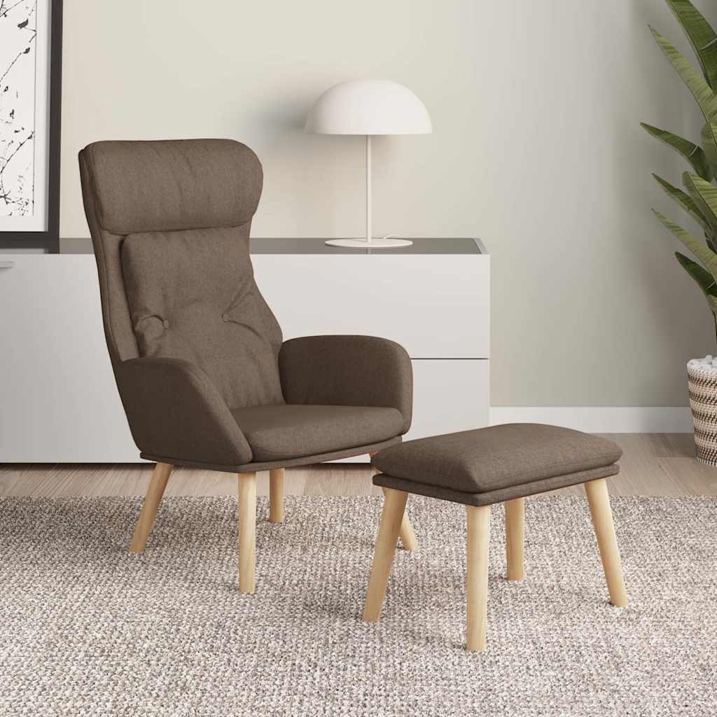 vidaXL Πολυθρόνα Relax Taupe Υφασμάτινη με Υποπόδιο
