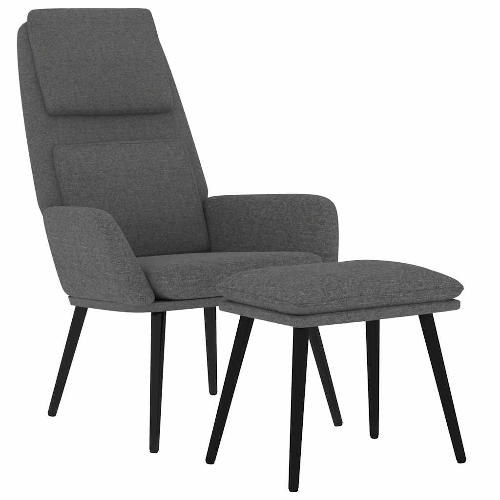 vidaXL Πολυθρόνα Relax Ανοιχτό Γκρι Υφασμάτινη με Σκαμπό