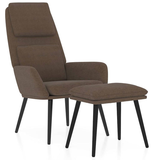 vidaXL Πολυθρόνα Relax Καφέ Υφασμάτινη με Σκαμπό
