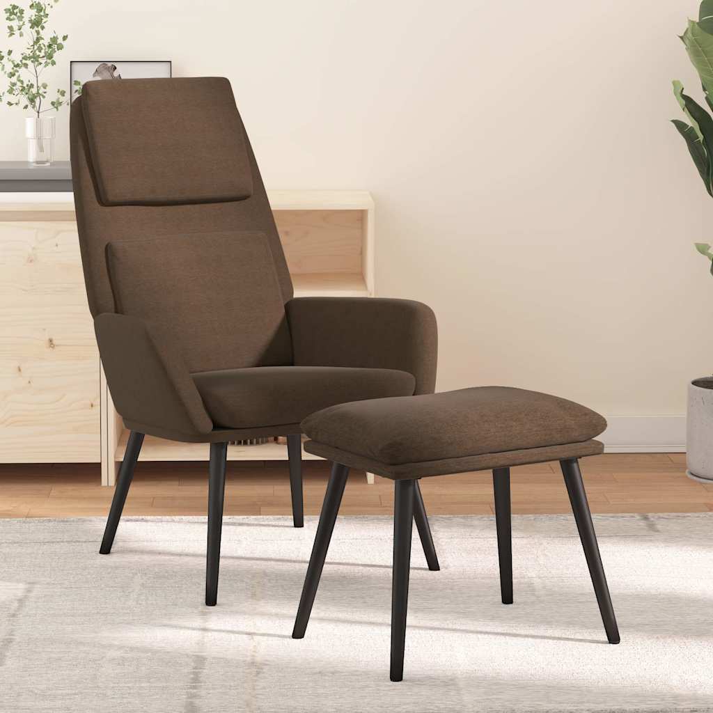 vidaXL Πολυθρόνα Relax Καφέ Υφασμάτινη με Σκαμπό