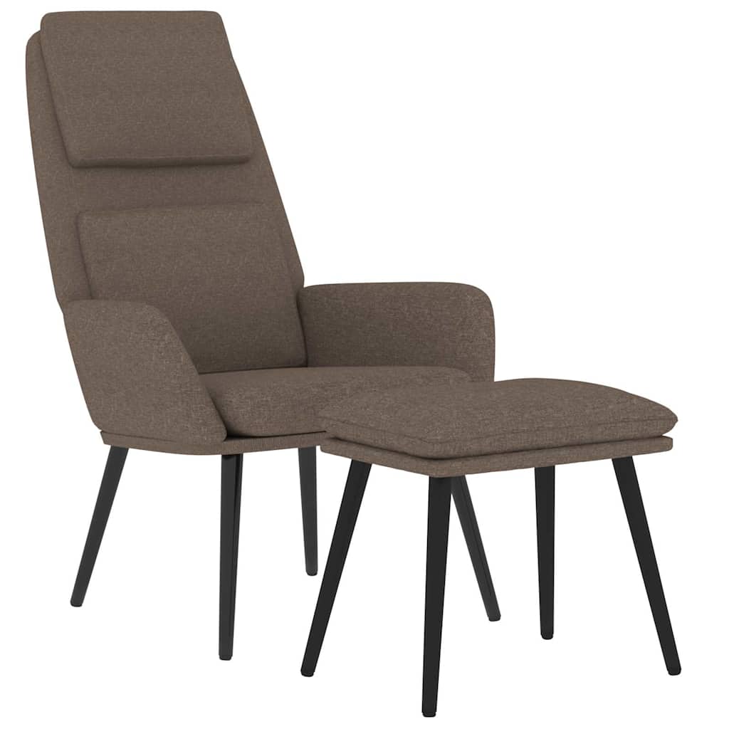 vidaXL Πολυθρόνα Relax Taupe Υφασμάτινη με Σκαμπό