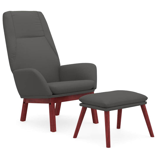 vidaXL Πολυθρόνα Relax Σκούρο Γκρι Υφασμάτινη με Υποπόδιο