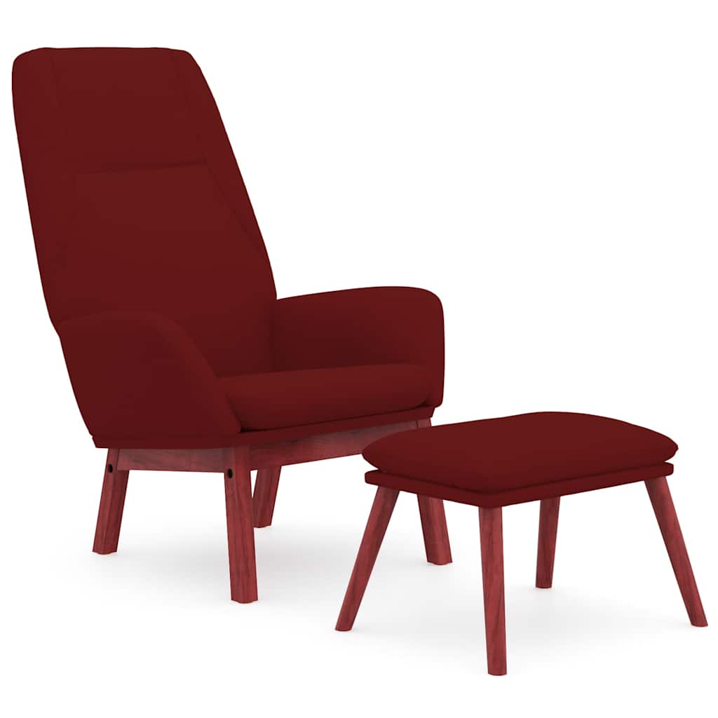 vidaXL Πολυθρόνα Relax Μπορντό Υφασμάτινη με Υποπόδιο