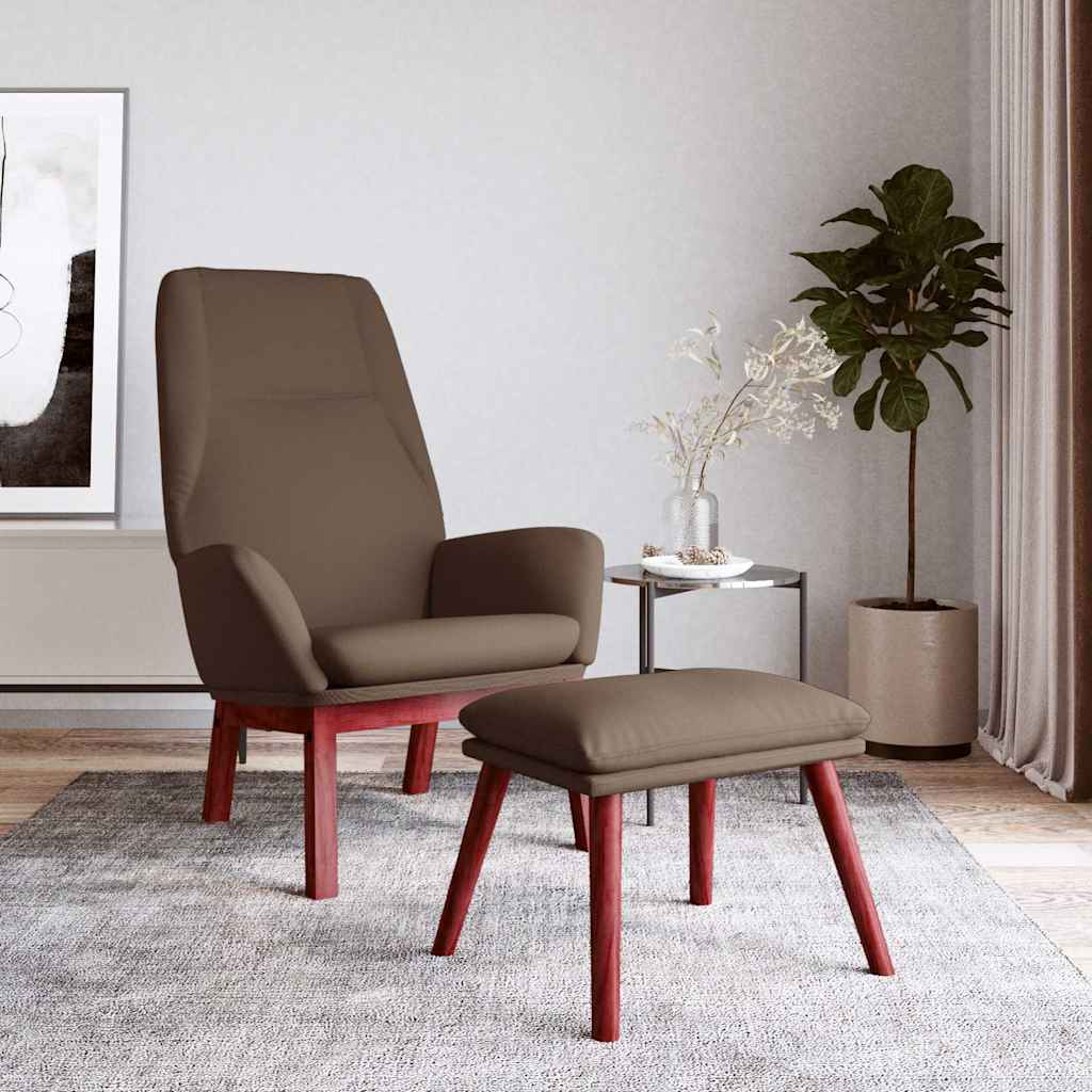 vidaXL Πολυθρόνα Relax Taupe Υφασμάτινη με Υποπόδιο