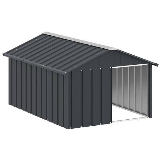 vidaXL Σπιτάκι Σκύλου Ανθρακί 116,5x153x81,5 εκ. Γαλβανισμένο Ατσάλι