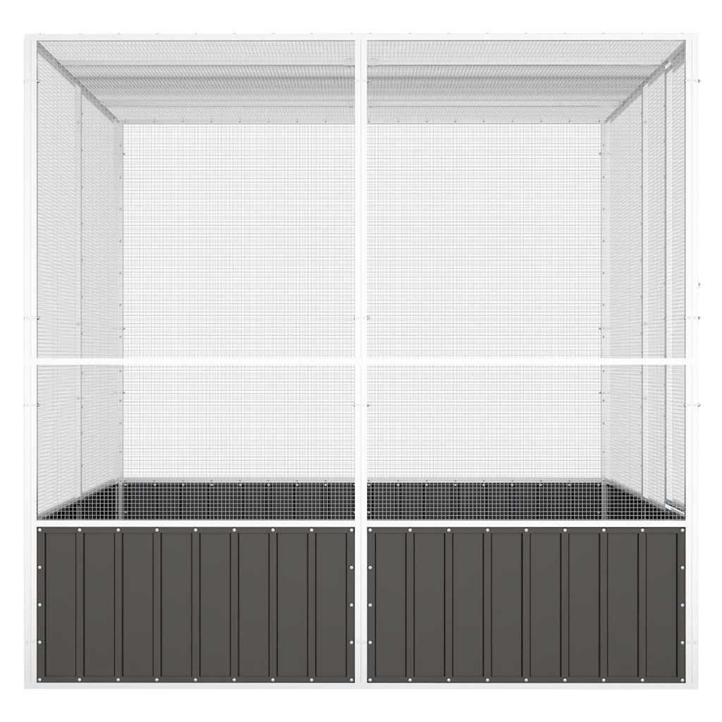 vidaXL Κλουβί Πουλιών Ανθρακί 213,5x217,5x211,5 εκ Γαλβανισμένο Χάλυβα