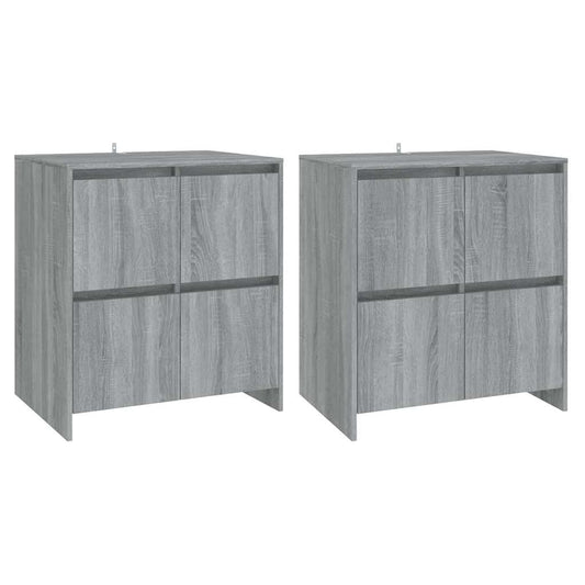 vidaXL Ντουλάπια 2 τεμ. Γκρι Sonoma 70 x 41 x 75 εκ. από Επεξ. Ξύλο