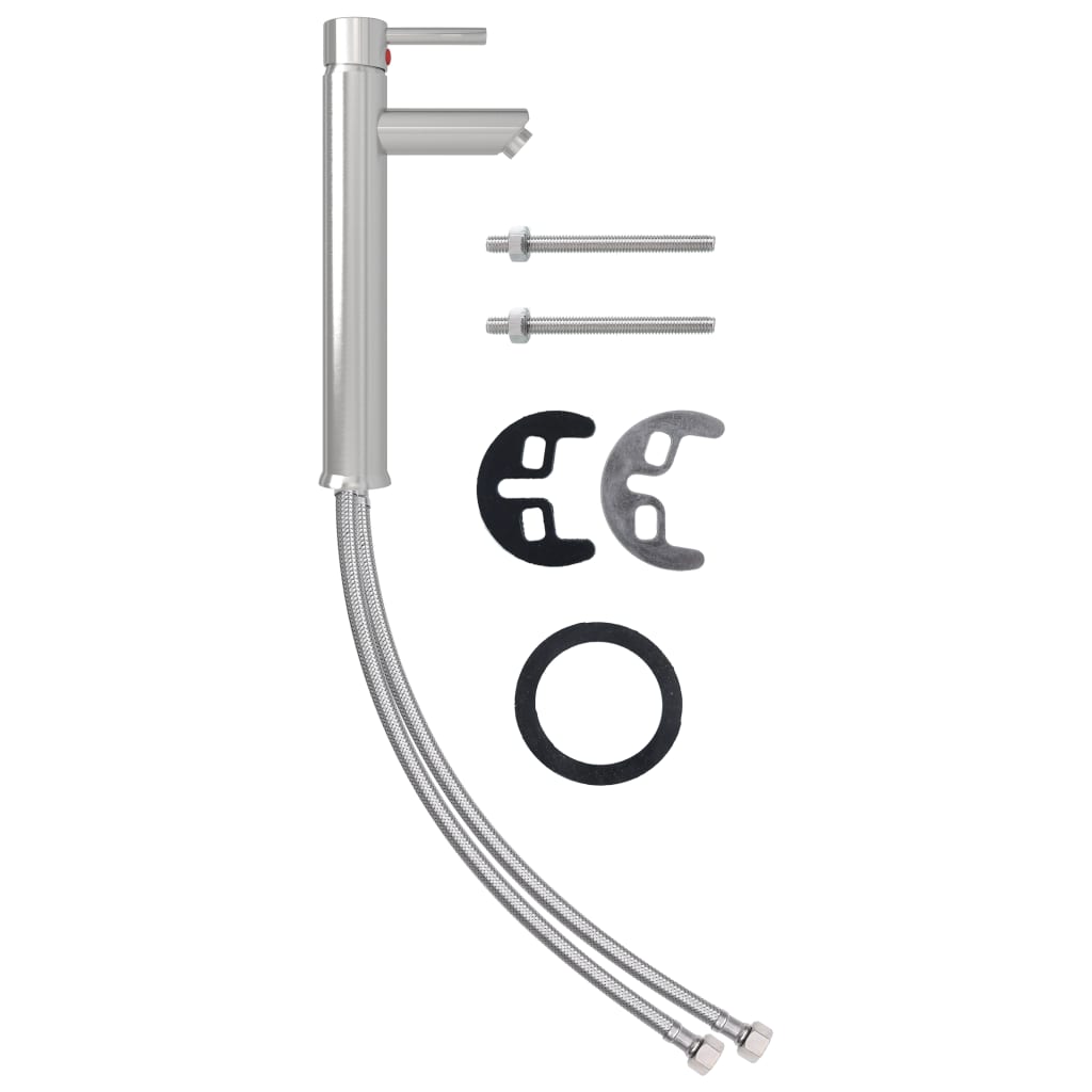 vidaXL Νιπτήρας Μπάνιου με Βρύση& Βαλβίδα Πατητή από Ψημ. Γυαλί Χρυσός