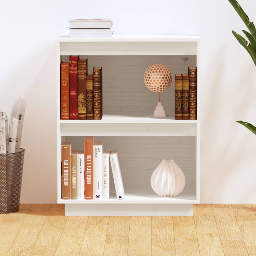 vidaXL Ντουλάπι Κονσόλα Λευκό 60 x 34 x 75 εκ. από Μασίφ Ξύλο Πεύκου