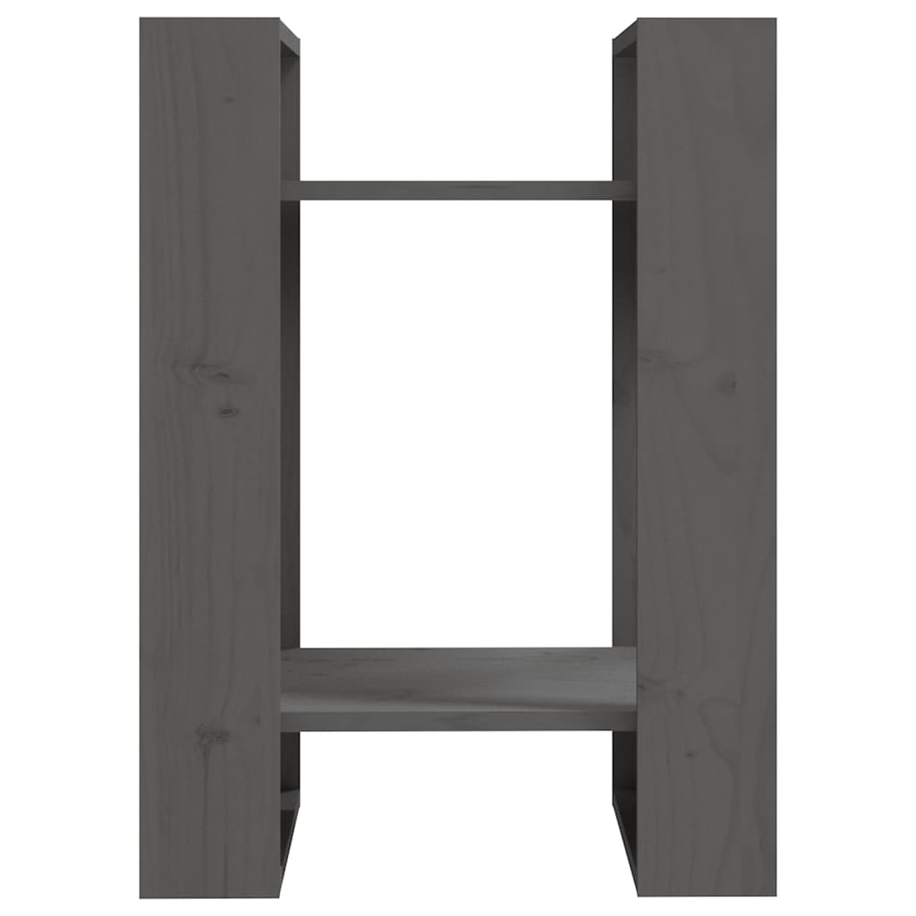 vidaXL Βιβλιοθήκη/Διαχωριστικό Χώρου Γκρι 41x35x57 εκ. Μασίφ Πεύκο