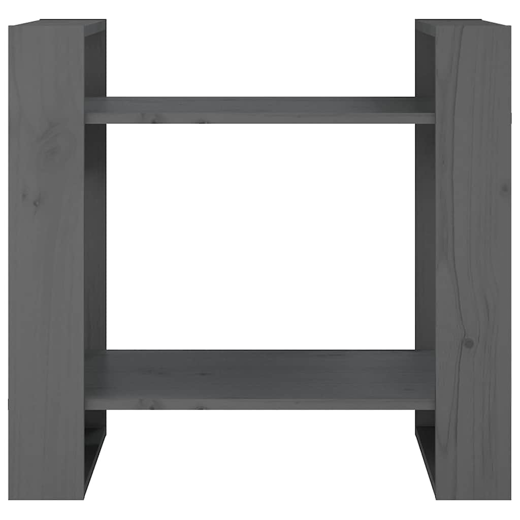 vidaXL Βιβλιοθήκη/Διαχωριστικό Χώρου Γκρι 60x35x57 εκ. Μασίφ Πεύκο