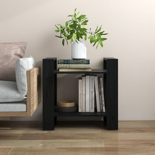 vidaXL Βιβλιοθήκη/Διαχωριστικό Χώρου Μαύρο 60x35x57 εκ. Μασίφ Πεύκο
