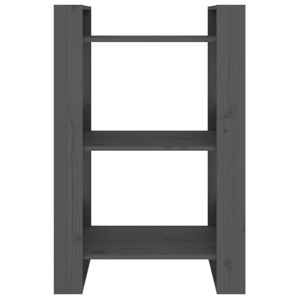 vidaXL Βιβλιοθήκη/Διαχωριστικό Χώρου Γκρι 60x35x91 εκ. Μασίφ Πεύκο