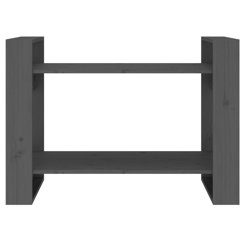 vidaXL Βιβλιοθήκη/Διαχωριστικό Χώρου Γκρι 80x35x56,5 εκ. Μασίφ Πεύκο