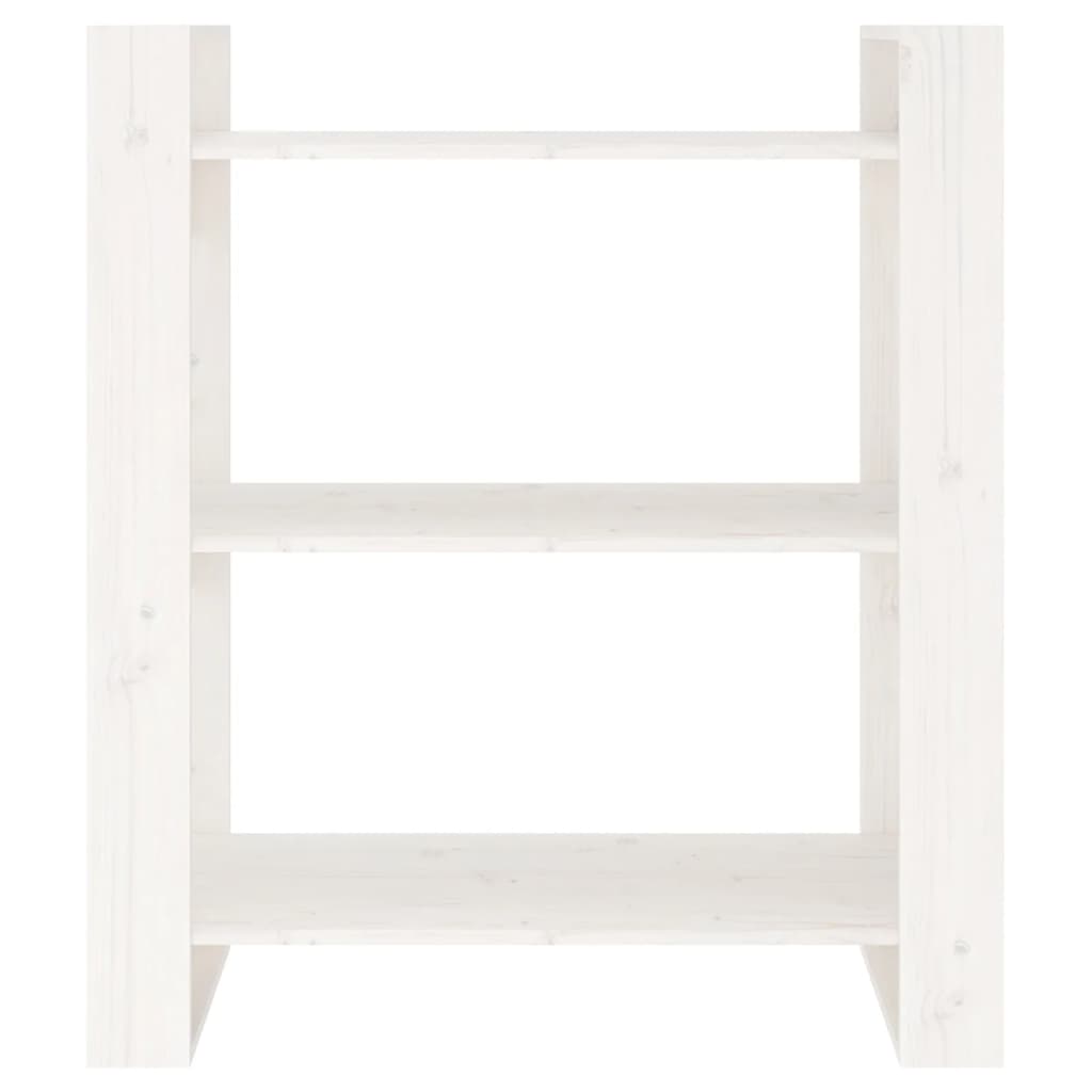 vidaXL Βιβλιοθήκη/Διαχωριστικό Χώρου Λευκό 80x35x91 εκ. Μασίφ Πεύκο