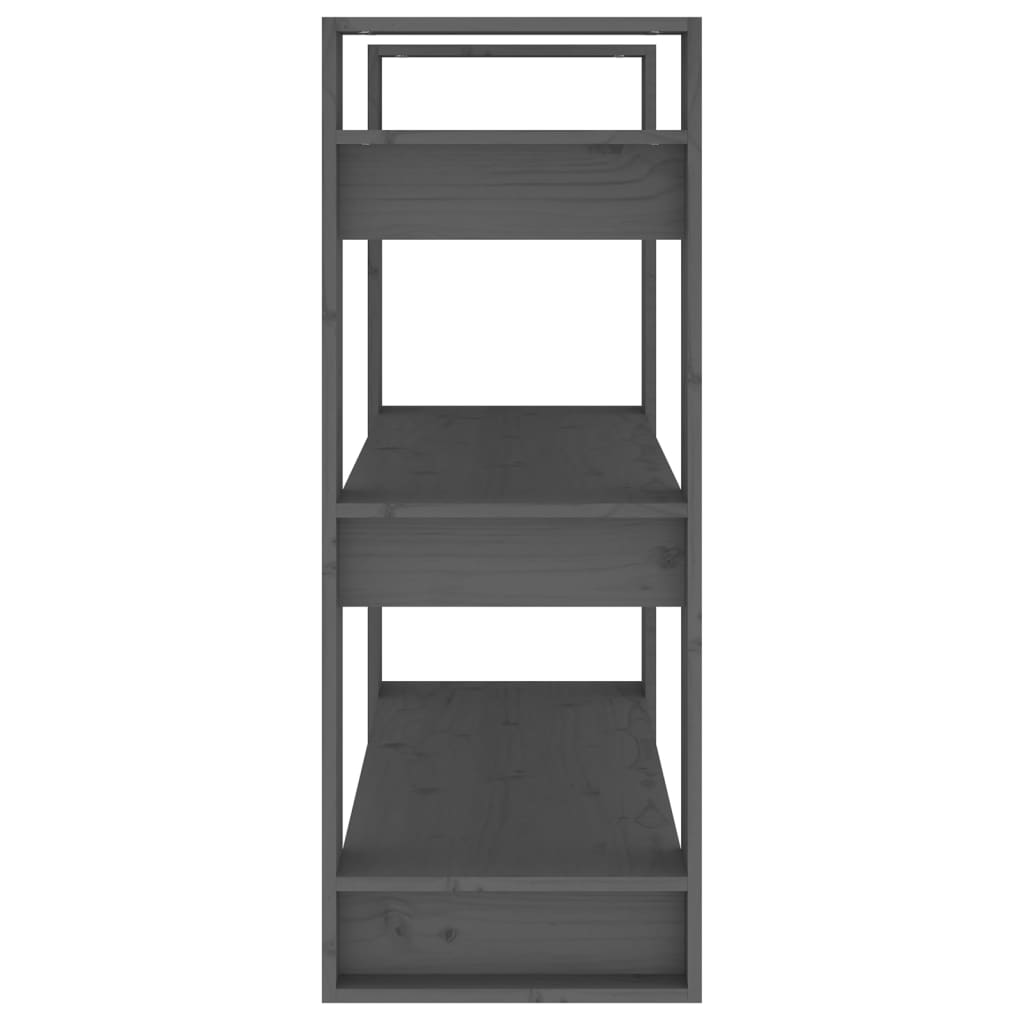 vidaXL Βιβλιοθήκη/Διαχωριστικό Χώρου Γκρι 80x35x91 εκ. Μασίφ Πεύκο
