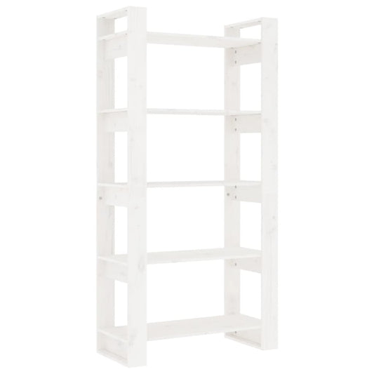 vidaXL Βιβλιοθήκη/Διαχωριστικό Χώρου Λευκό 80x35x160 εκ. Μασίφ Ξύλο
