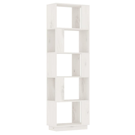 vidaXL Βιβλιοθήκη/Διαχωριστικό Χώρου Λευκό 51x25x163,5 εκ. Μασίφ Πεύκο