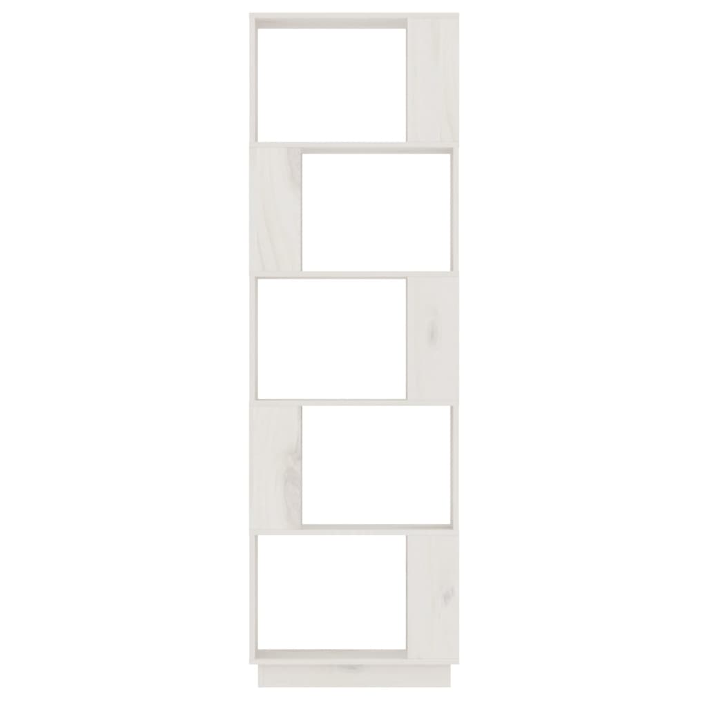 vidaXL Βιβλιοθήκη/Διαχωριστικό Χώρου Λευκό 51x25x163,5 εκ. Μασίφ Πεύκο