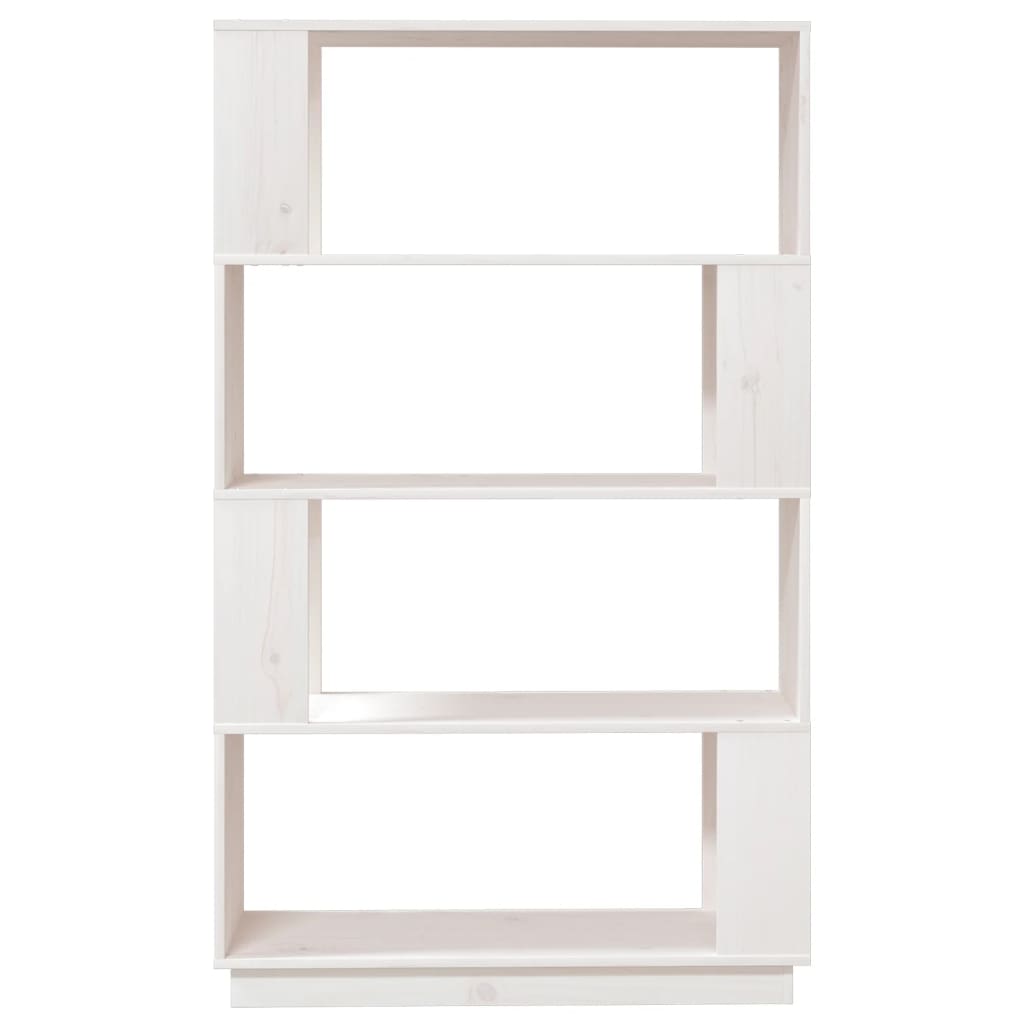 vidaXL Βιβλιοθήκη/Διαχωριστικό Χώρου Λευκό 80x25x132 εκ. Μασίφ Πεύκο