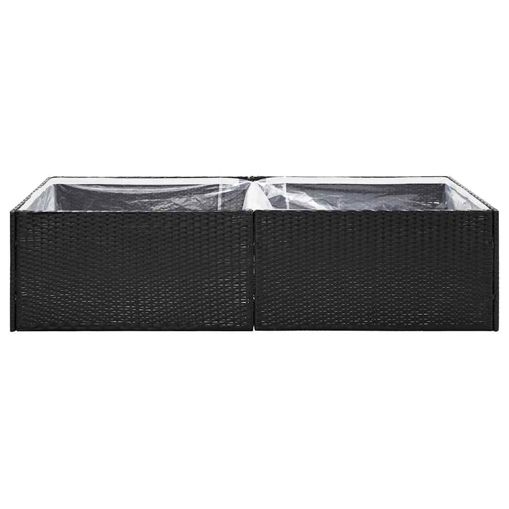 vidaXL Ζαρντινιέρα Κήπου Μαύρη 157 x 80 x 40 εκ. από Συνθετικό Ρατάν