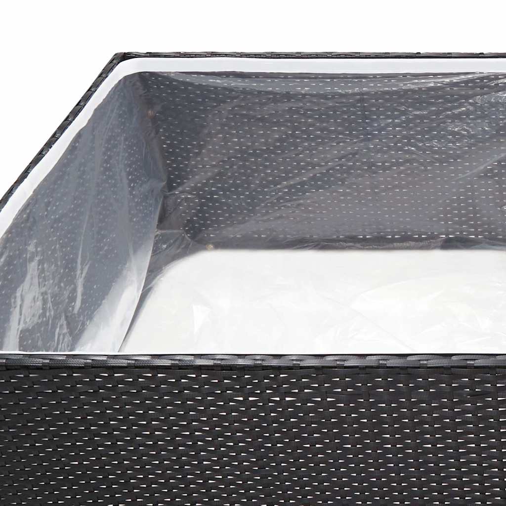 vidaXL Ζαρντινιέρα Κήπου Μαύρη 157 x 80 x 40 εκ. από Συνθετικό Ρατάν