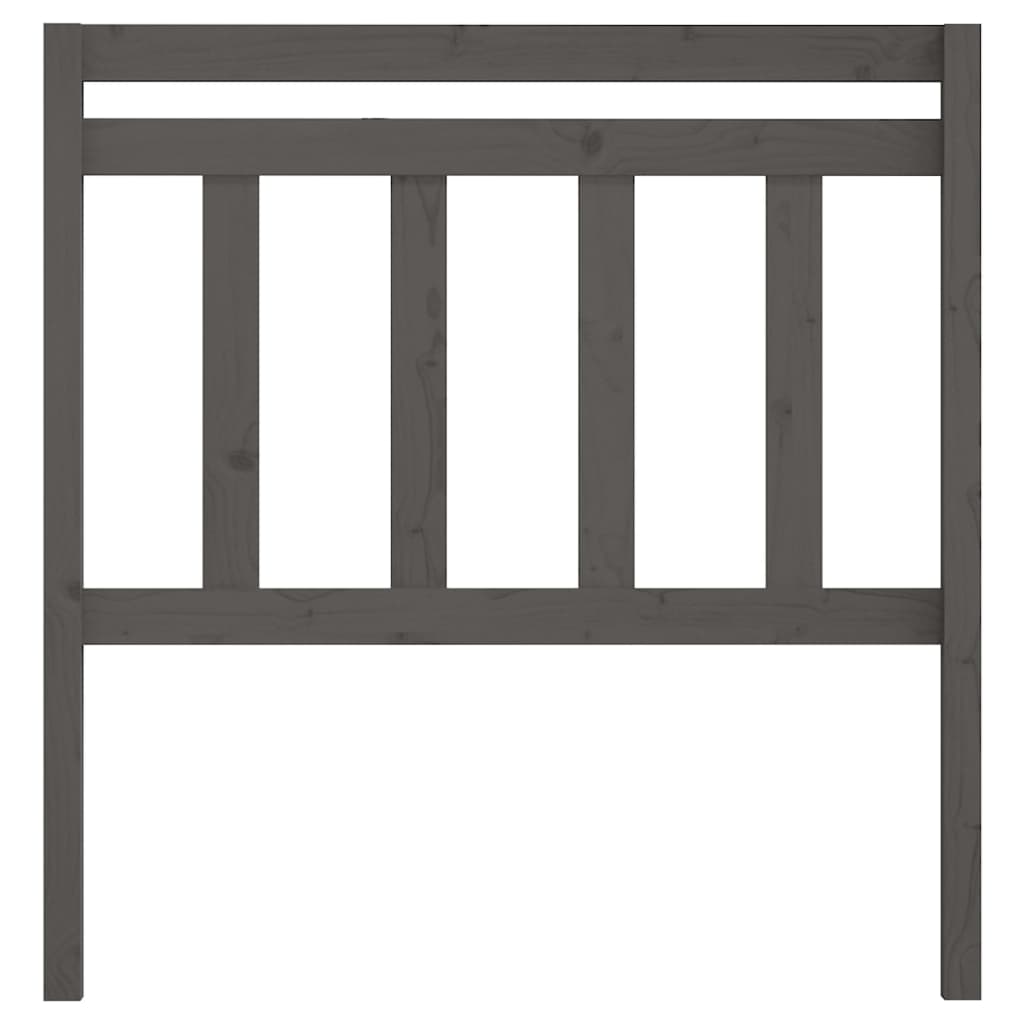 vidaXL Κεφαλάρι Κρεβατιού Γκρι 81 x 4 x 100 εκ. από Μασίφ Ξύλο Πεύκου