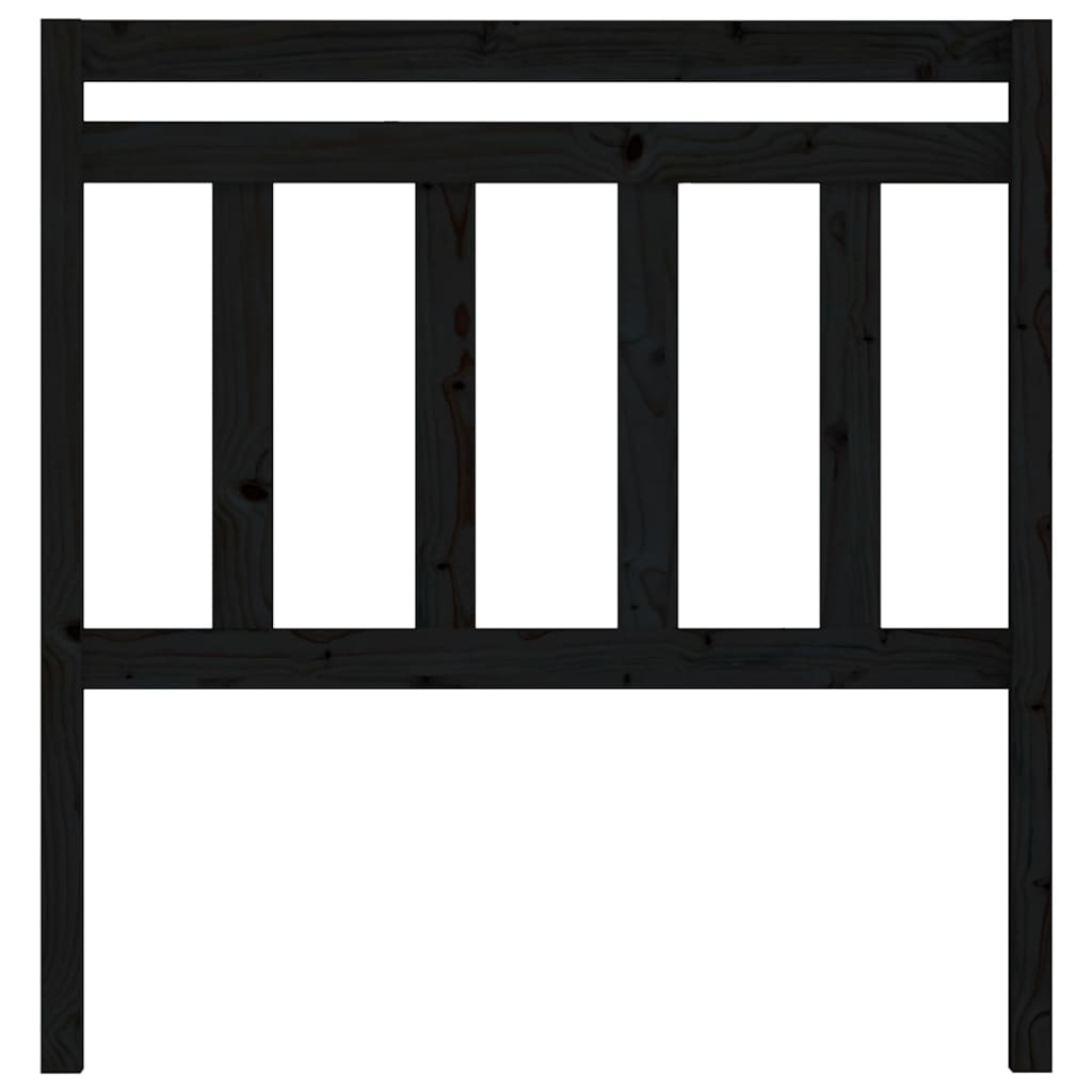 vidaXL Κεφαλάρι Κρεβατιού Μαύρο 81 x 4 x 100 εκ. από Μασίφ Ξύλο Πεύκου