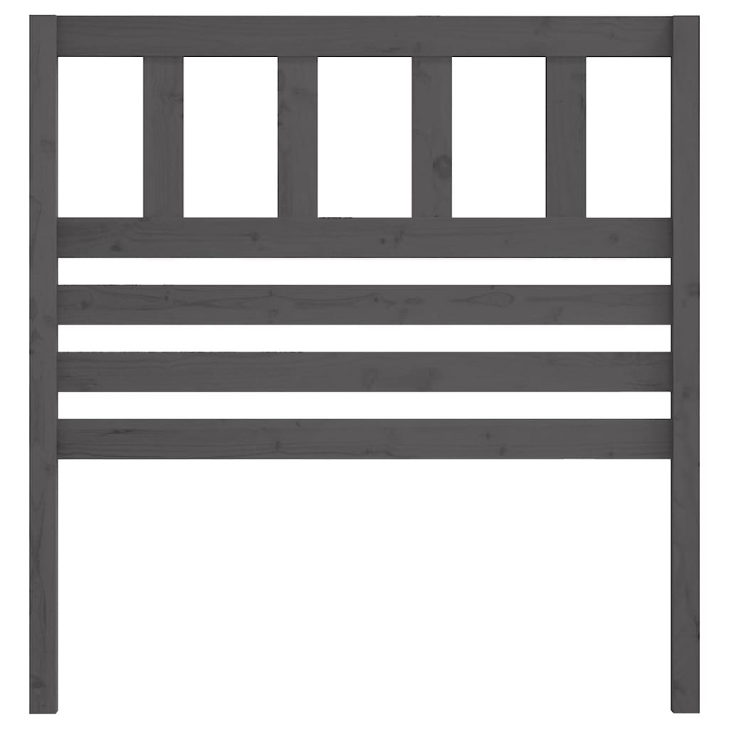 vidaXL Κεφαλάρι κρεβατιού Γκρι 81x4x100 εκ. από Μασίφ Ξύλο Πεύκου