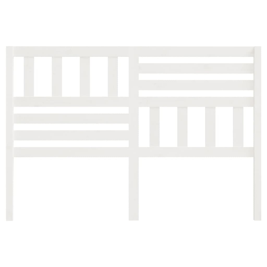 vidaXL Κεφαλάρι κρεβατιού Λευκό 126x4x100 εκ. από Μασίφ Ξύλο Πεύκου