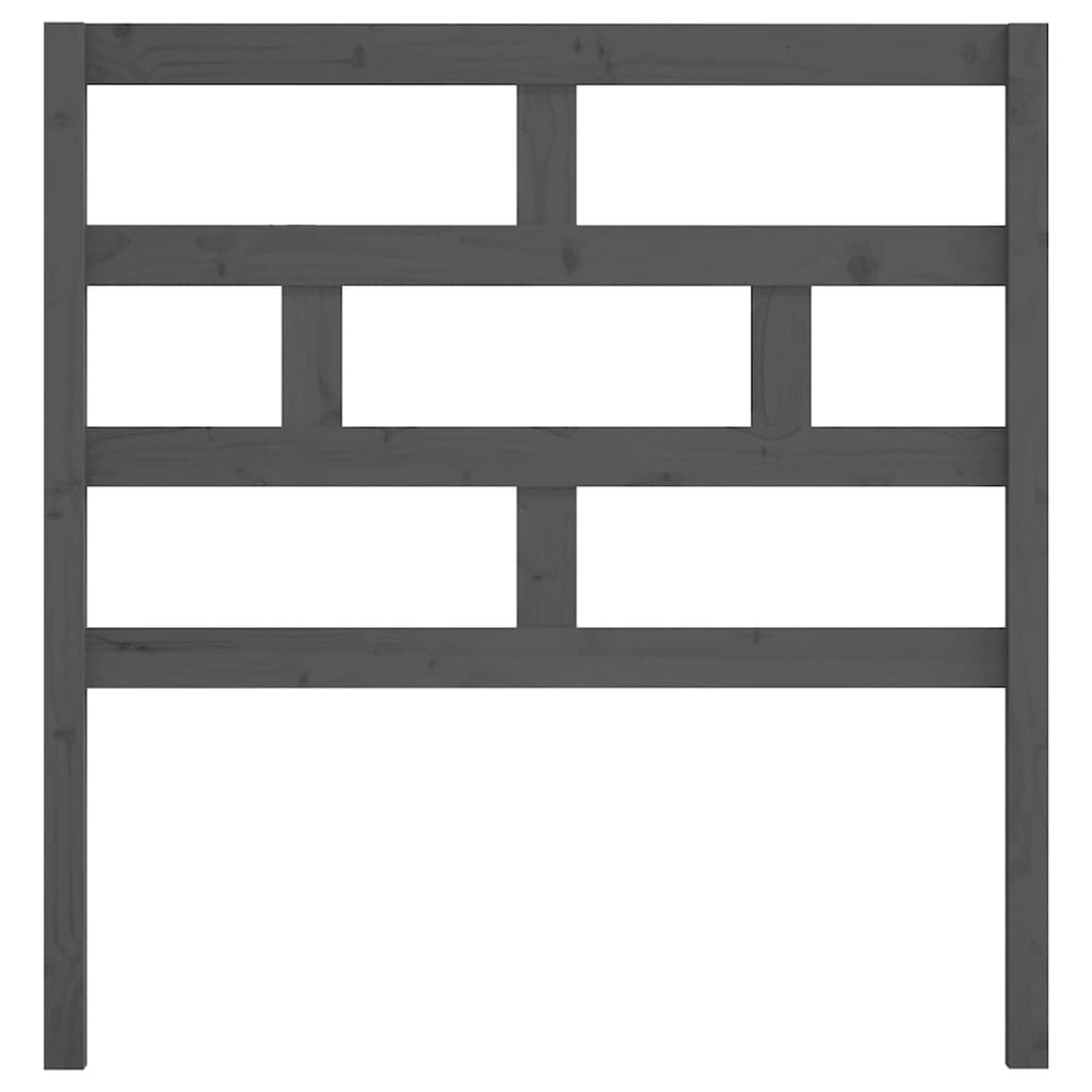 vidaXL Κεφαλάρι κρεβατιού Γκρι 106x4x100 εκ. από Μασίφ Ξύλο Πεύκου