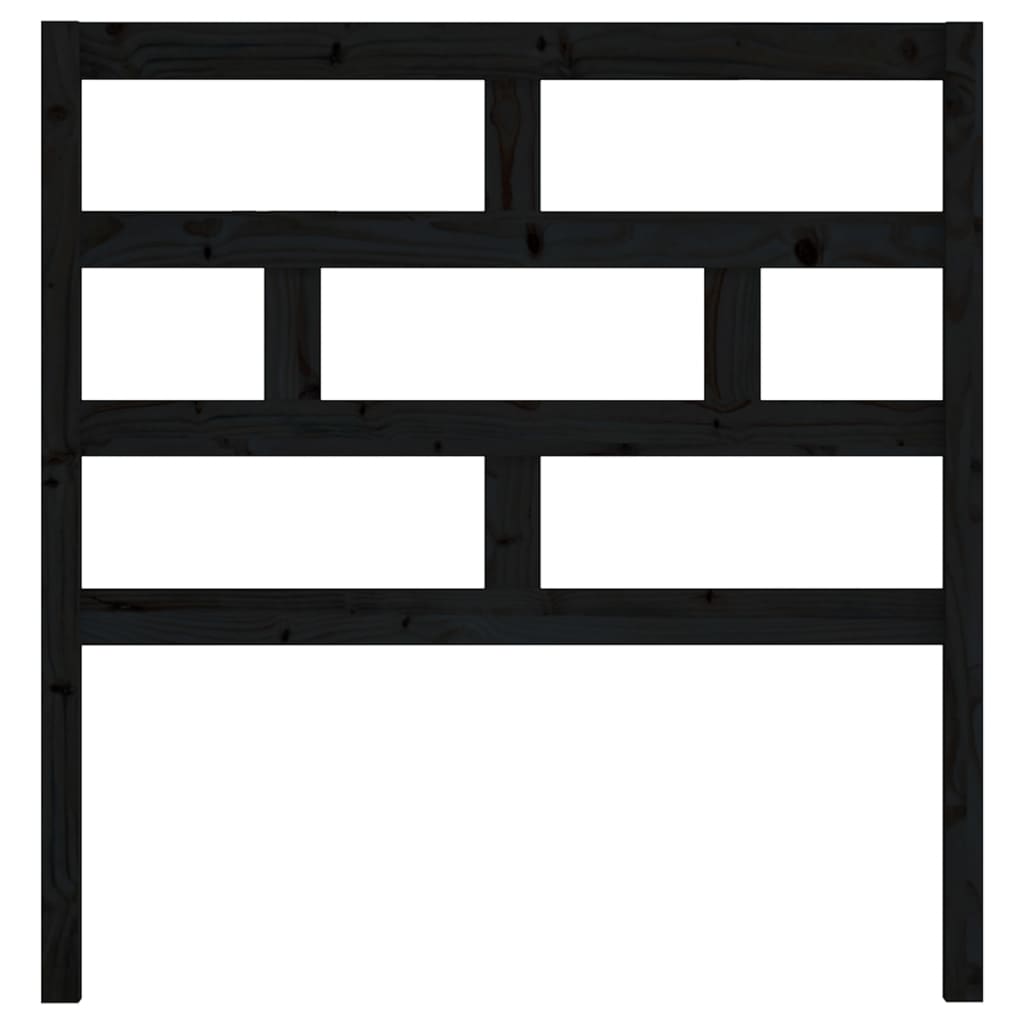 vidaXL Κεφαλάρι κρεβατιού Μαύρο 106x4x100 εκ. από Μασίφ Ξύλο Πεύκου