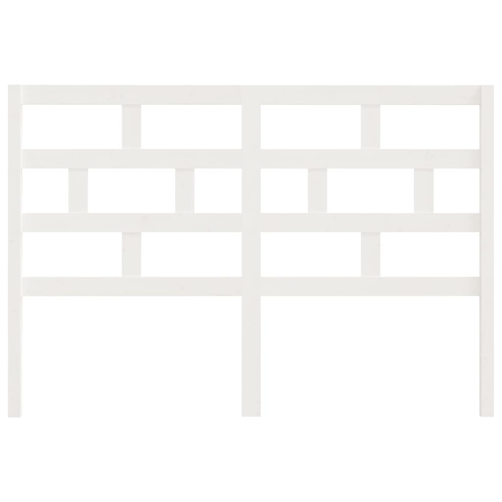 vidaXL Κεφαλάρι κρεβατιού Λευκό 126x4x100 εκ. από Μασίφ Ξύλο Πεύκου