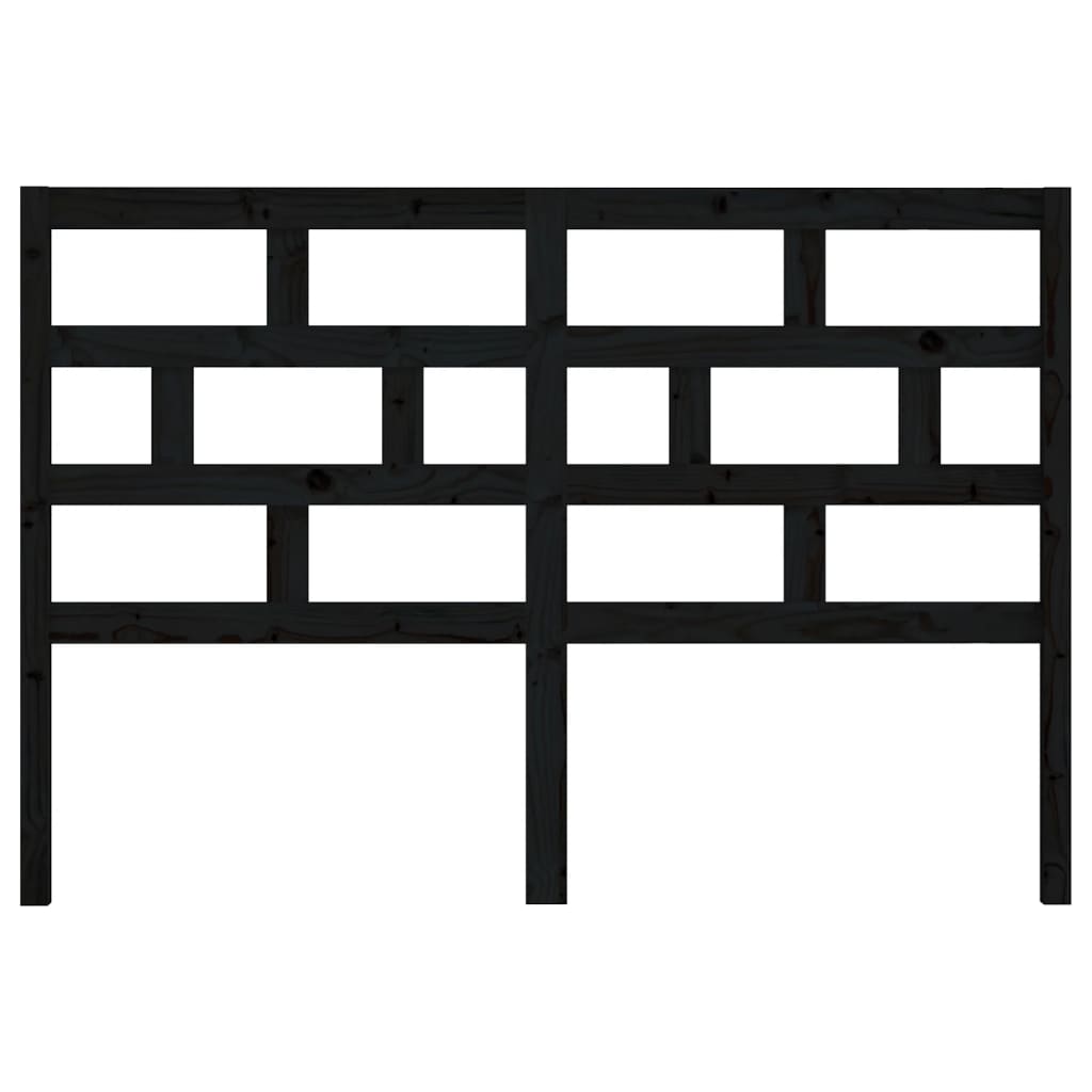 vidaXL Κεφαλάρι κρεβατιού Μαύρο 126x4x100 εκ. από Μασίφ Ξύλο Πεύκου