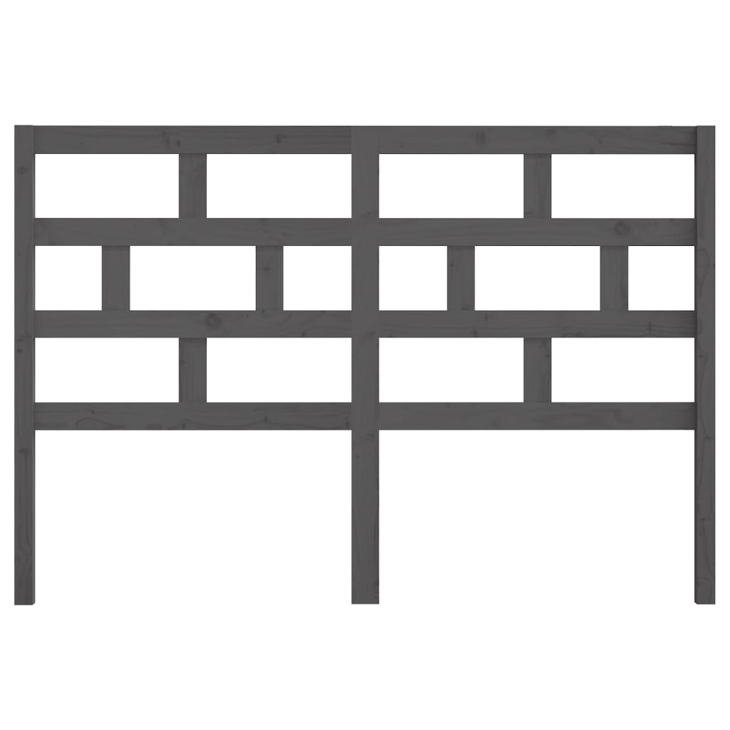 vidaXL Κεφαλάρι κρεβατιού Γκρι 156x4x100 εκ. από Μασίφ Ξύλο Πεύκου