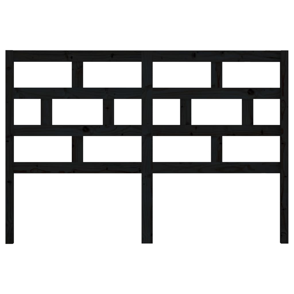 vidaXL Κεφαλάρι κρεβατιού Μαύρο 156x4x100 εκ. από Μασίφ Ξύλο Πεύκου