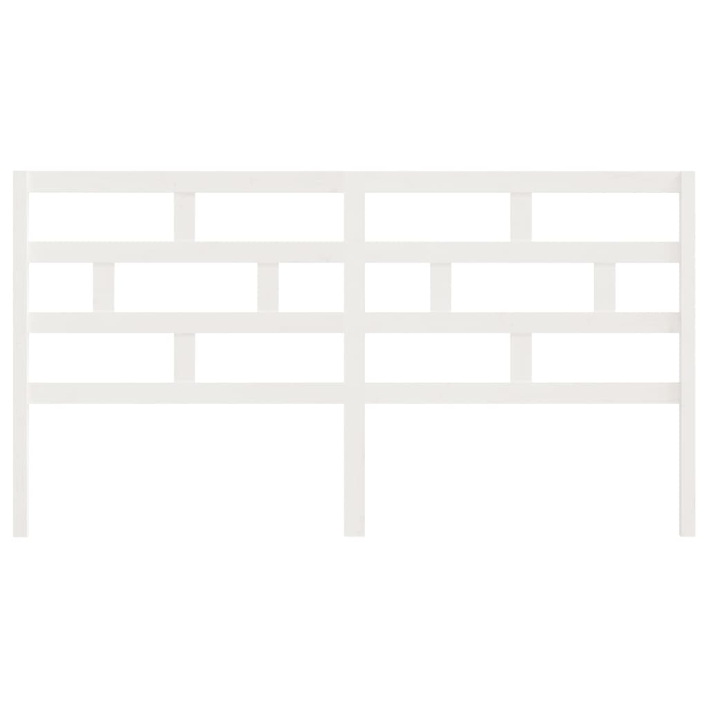 vidaXL Κεφαλάρι κρεβατιού Λευκό 186x4x100 εκ. από Μασίφ Ξύλο Πεύκου