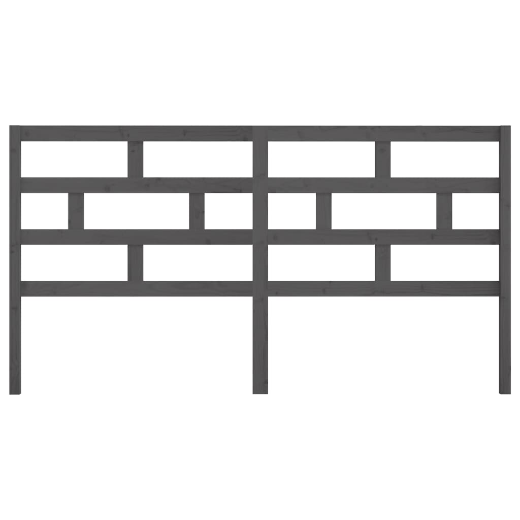 vidaXL Κεφαλάρι κρεβατιού Γκρι 186x4x100 εκ. από Μασίφ Ξύλο Πεύκου