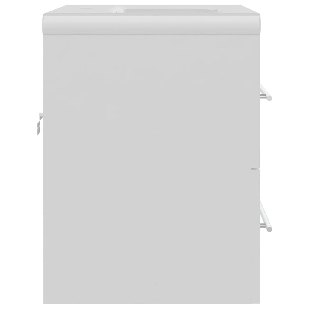 vidaXL Ντουλάπι Μπάνιου με Νιπτήρα Λευκό από Επεξεργασμένο Ξύλο