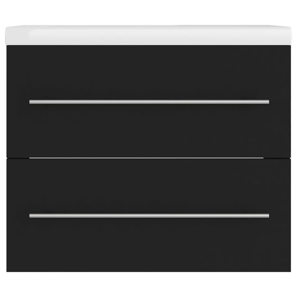 vidaXL Ντουλάπι Μπάνιου με Νιπτήρα Μαύρο από Επεξεργασμένο Ξύλο