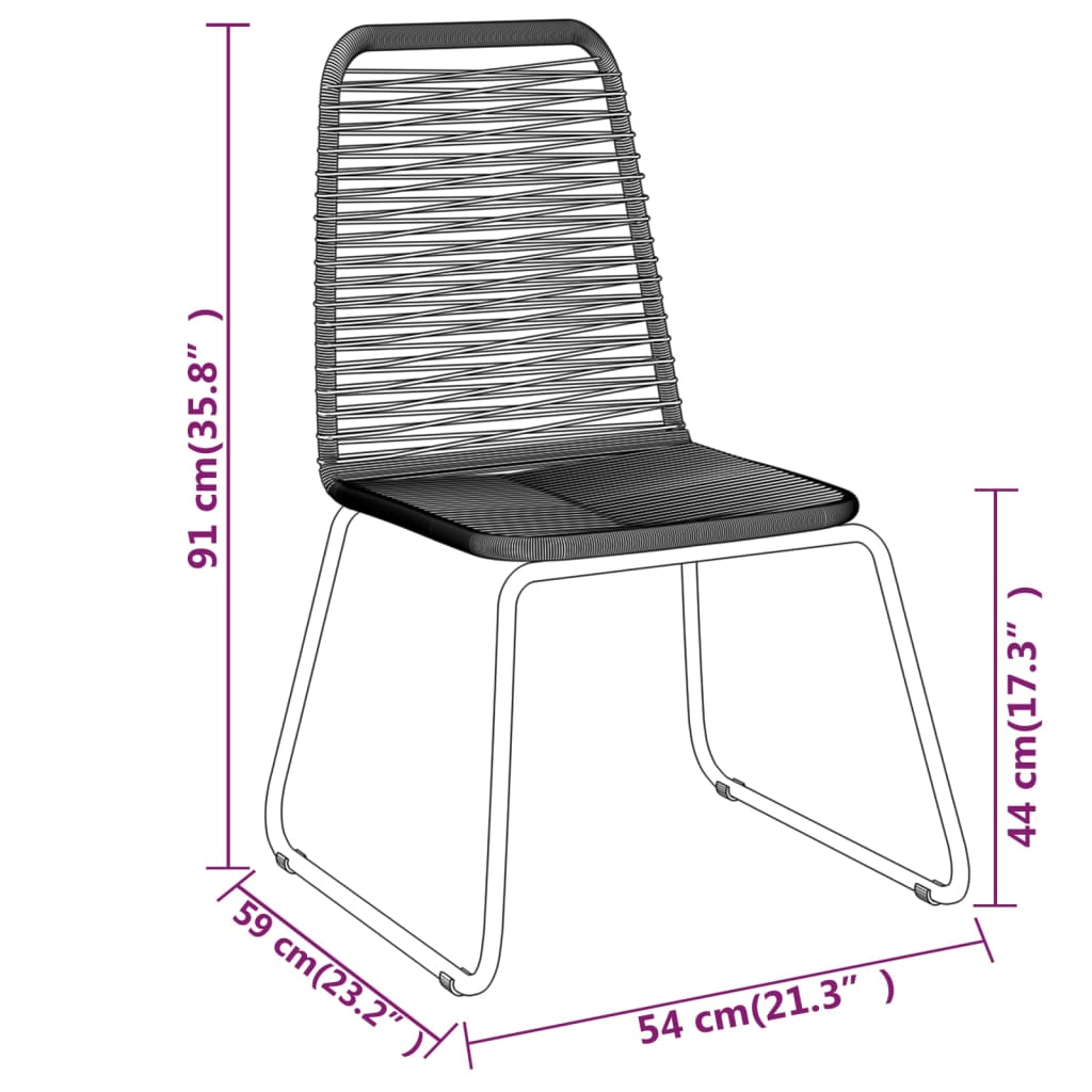 vidaXL Σετ Τραπεζαρίας Κήπου 3 Τεμαχίων Μαύρο