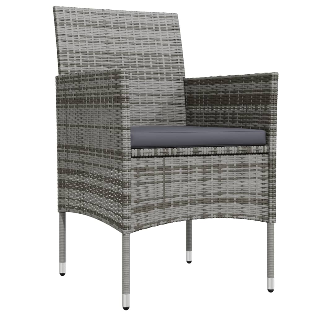 vidaXL Σετ Τραπεζαρίας Κήπου 3 Τεμαχίων με Μαξιλάρια Μαύρο