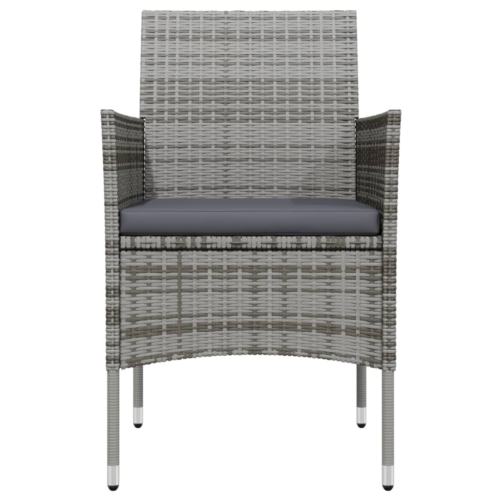 vidaXL Σετ Τραπεζαρίας Κήπου 3 Τεμαχίων με Μαξιλάρια Μαύρο