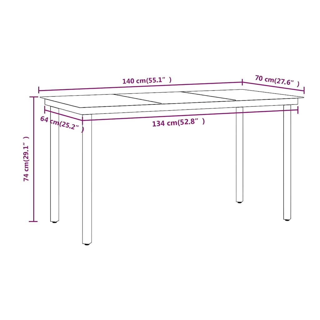 vidaXL Σετ Τραπεζαρίας Κήπου 7 τεμ. Γκρι / Μαύρο με Μαξιλάρια