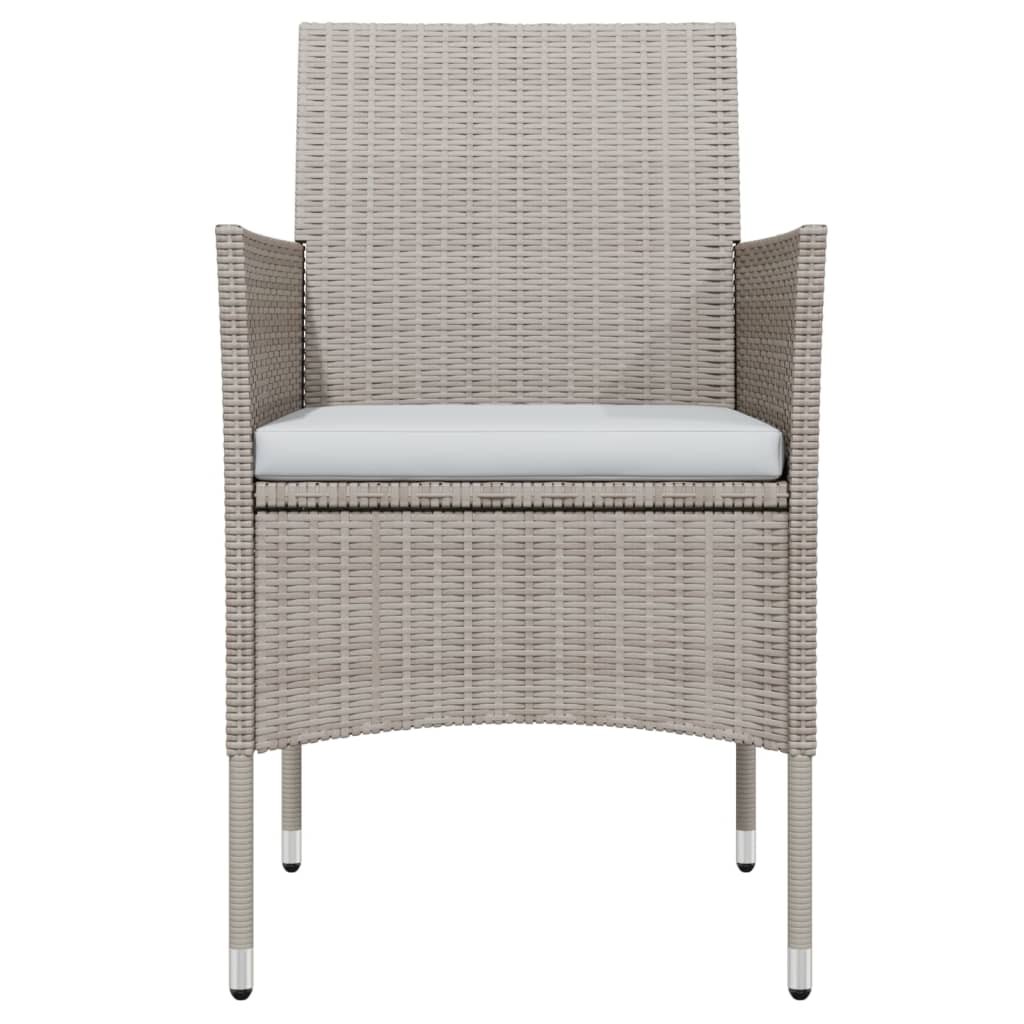 vidaXL Σετ Τραπεζαρίας Κήπου 3 Τεμαχίων Μπεζ και Μαύρο με Μαξιλάρια