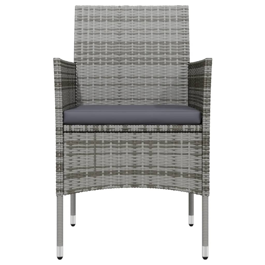 vidaXL Σετ Τραπεζαρίας Κήπου 5 τεμ. Γκρι / Μαύρο με Μαξιλάρια