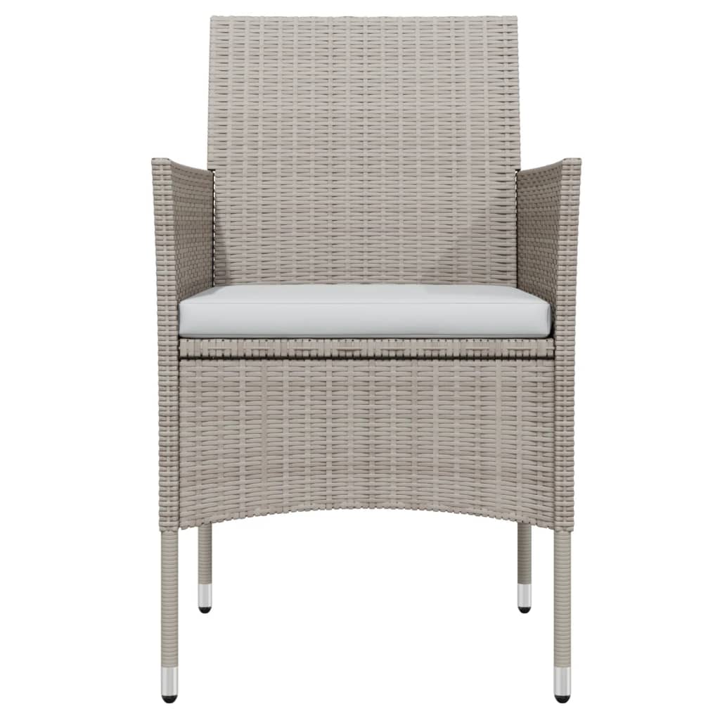 vidaXL Σετ Τραπεζαρίας Κήπου 5 Τεμαχίων Μπεζ και Μαύρο με Μαξιλάρια