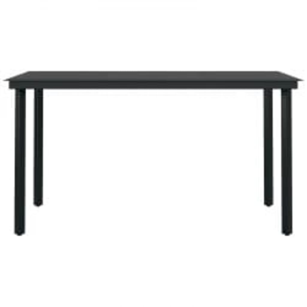 vidaXL Σετ Τραπεζαρίας Κήπου 5 Τεμαχίων Μαύρο με Μαξιλάρια