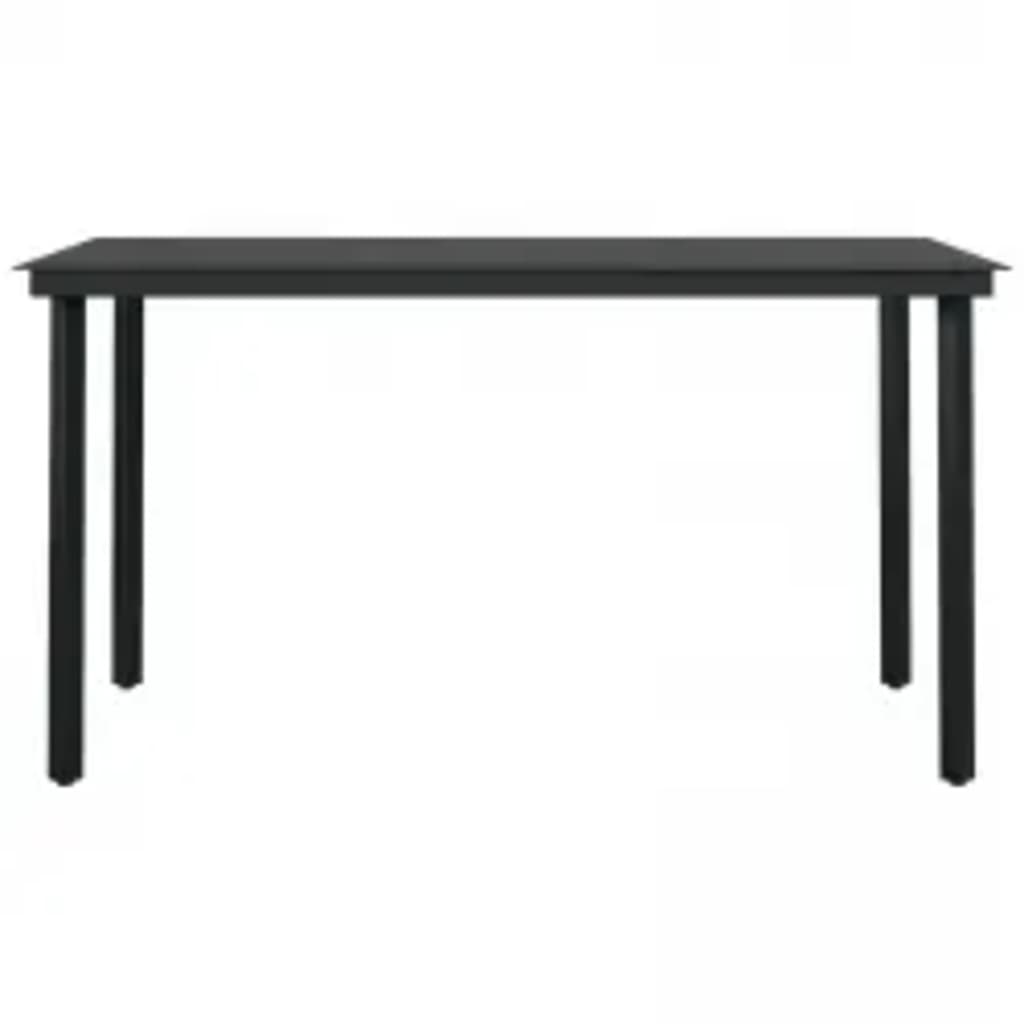 vidaXL Σετ Τραπεζαρίας Κήπου 7 Τεμαχίων Μαύρο με Μαξιλάρια